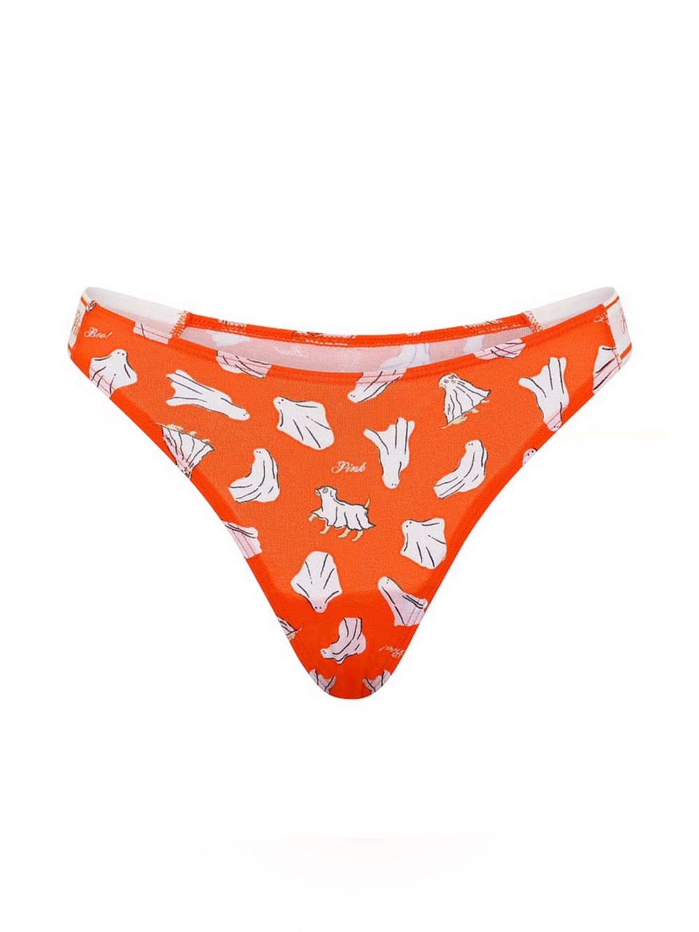 PINK Victoria’s Secret Logo Cotton High-Leg Thong Panty Halloween Theme